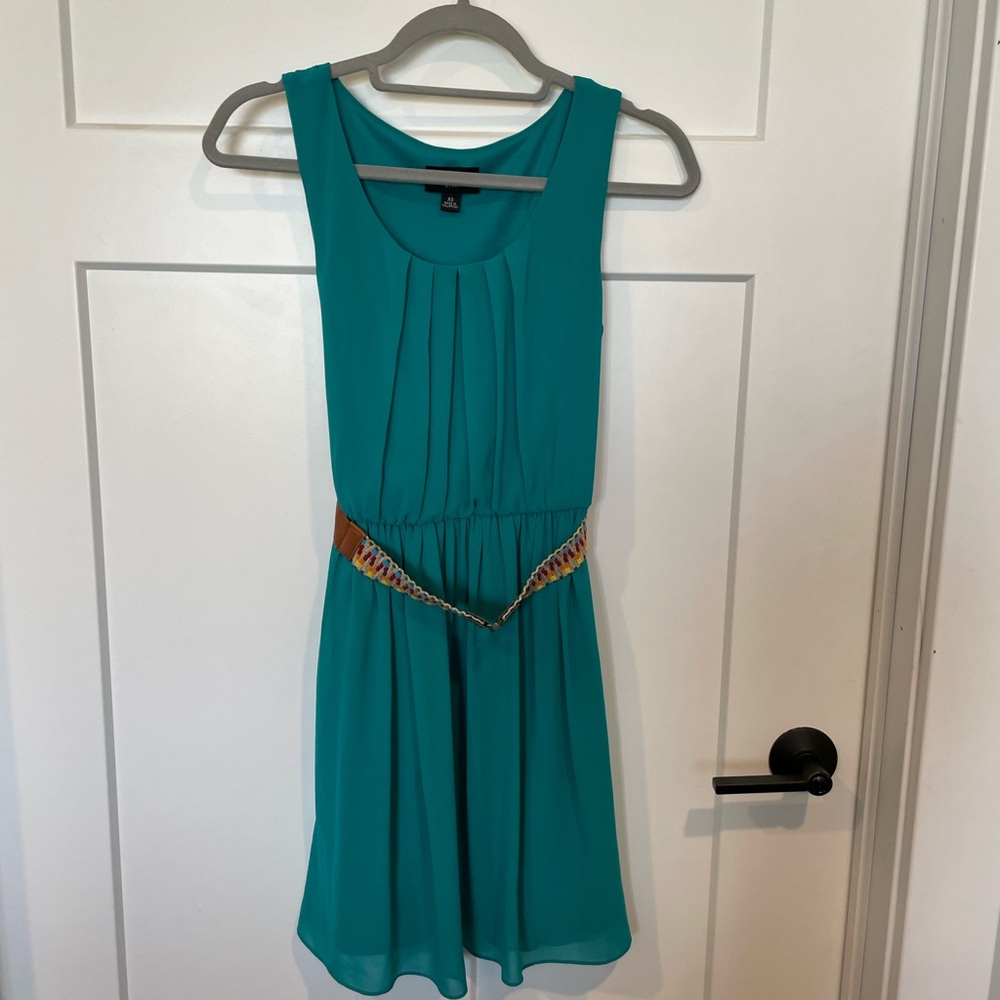 Dress by IZ Byer size XS - Gorgeous Teal with cute belt